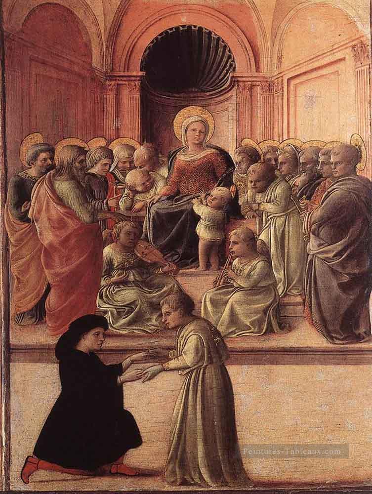 Vierge à l’Enfant avec des Saints et un adorateur Renaissance Filippo Lippi Peintures à l'huile